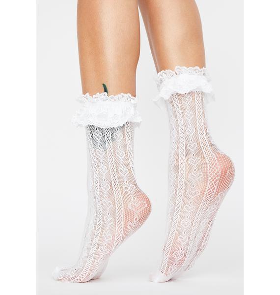 Lace Ruffle Ankle Socks - White | Dolls Kill