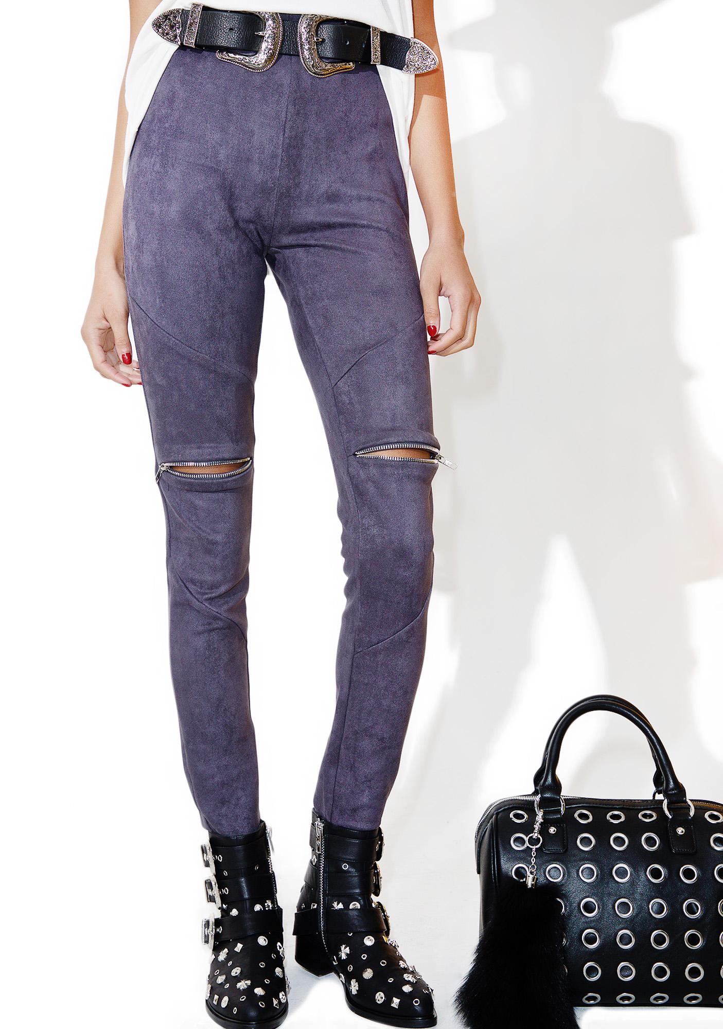 high waisted suede pants