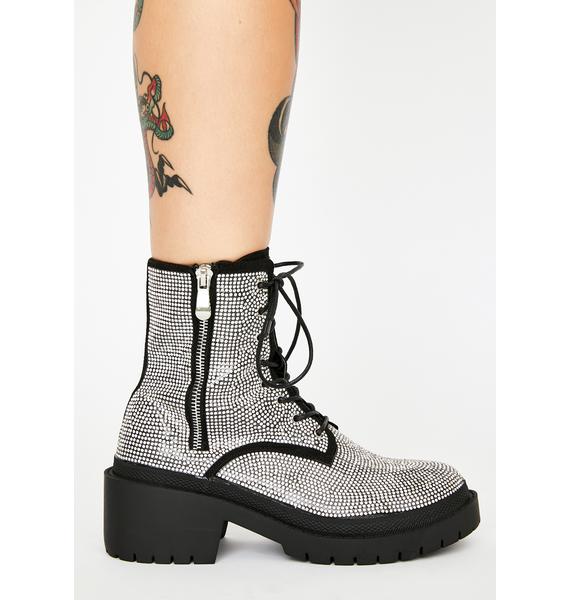 steve madden combat boots with rhinestones