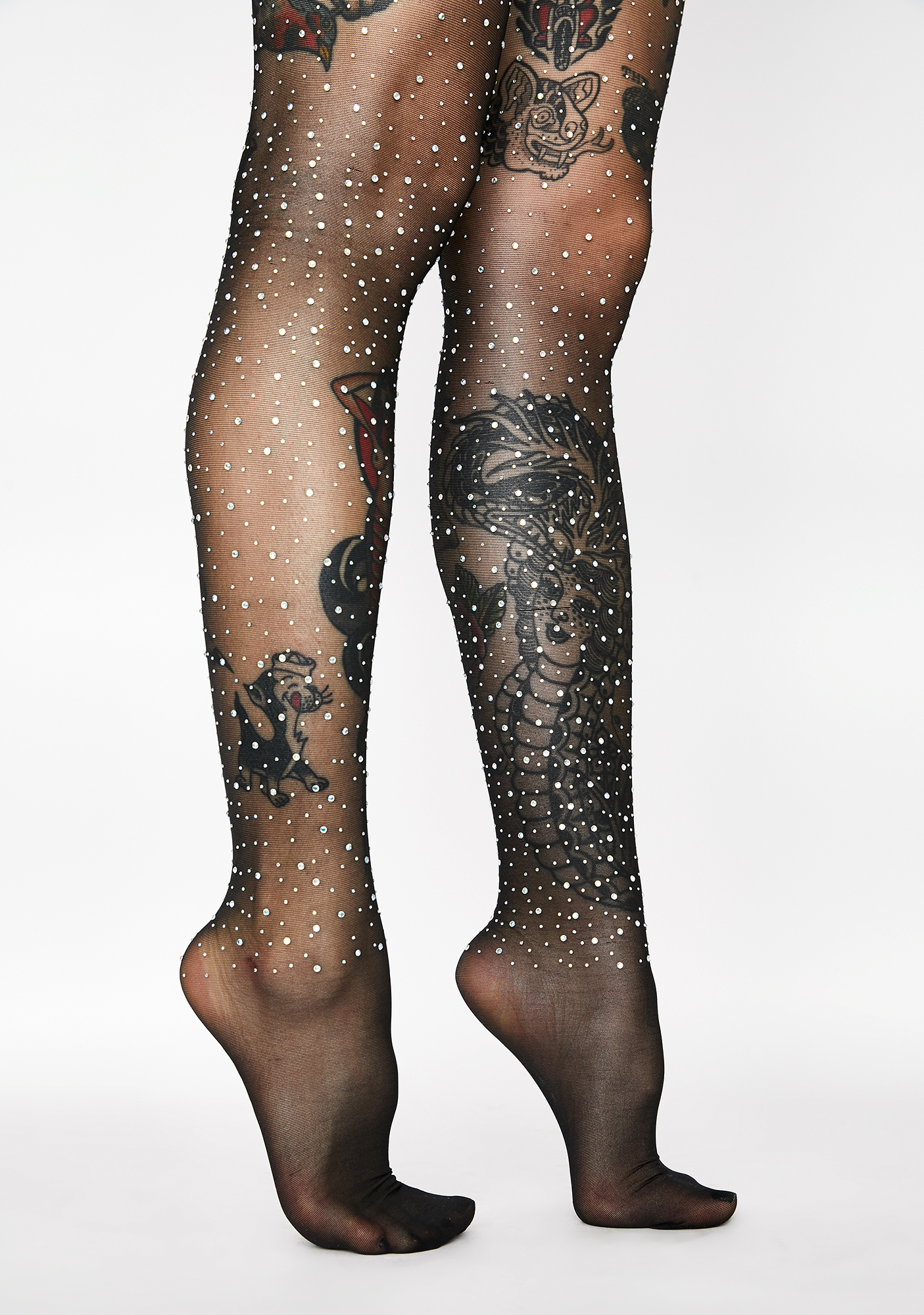 sheer rhinestone tights