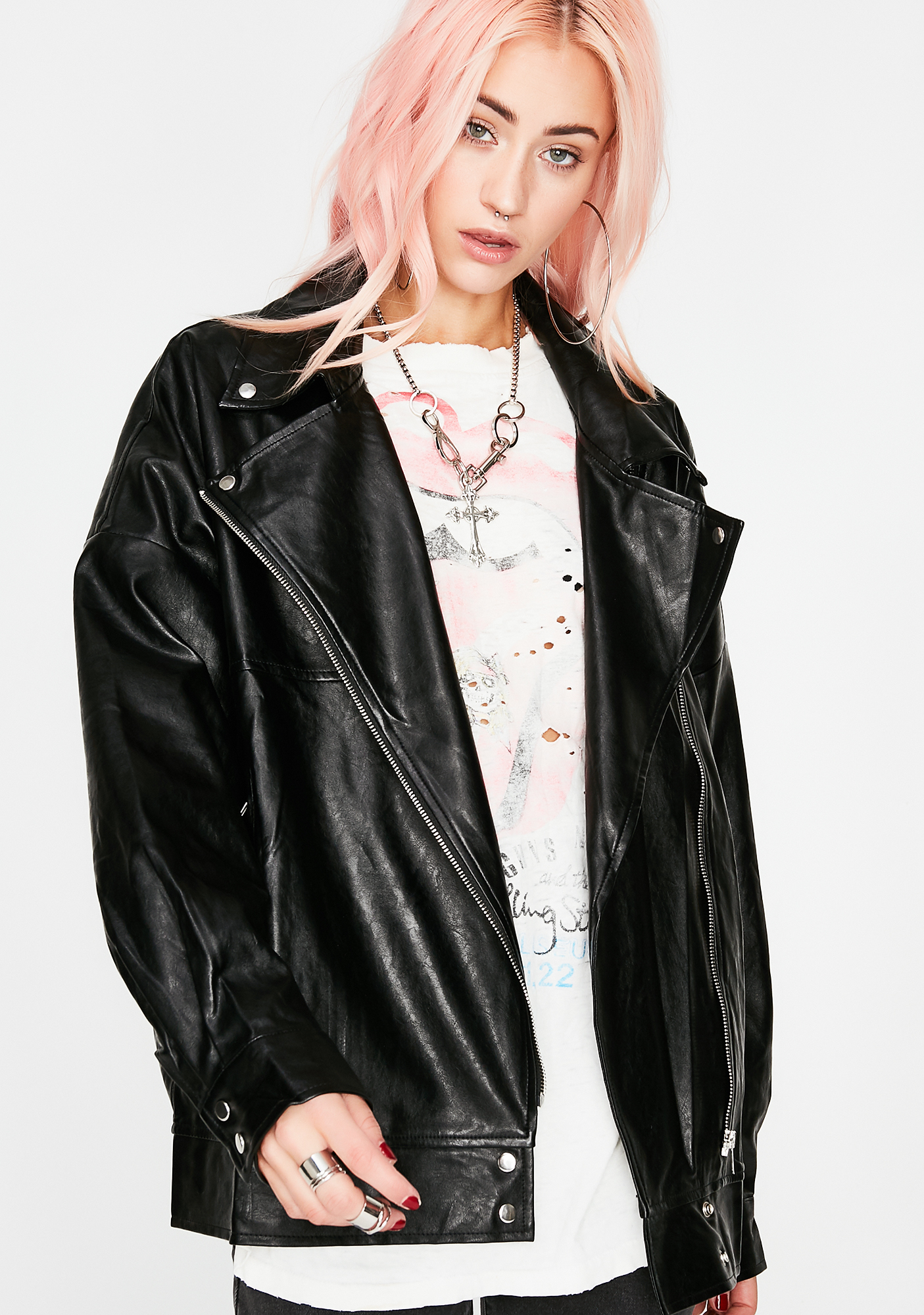 oversize moto jacket