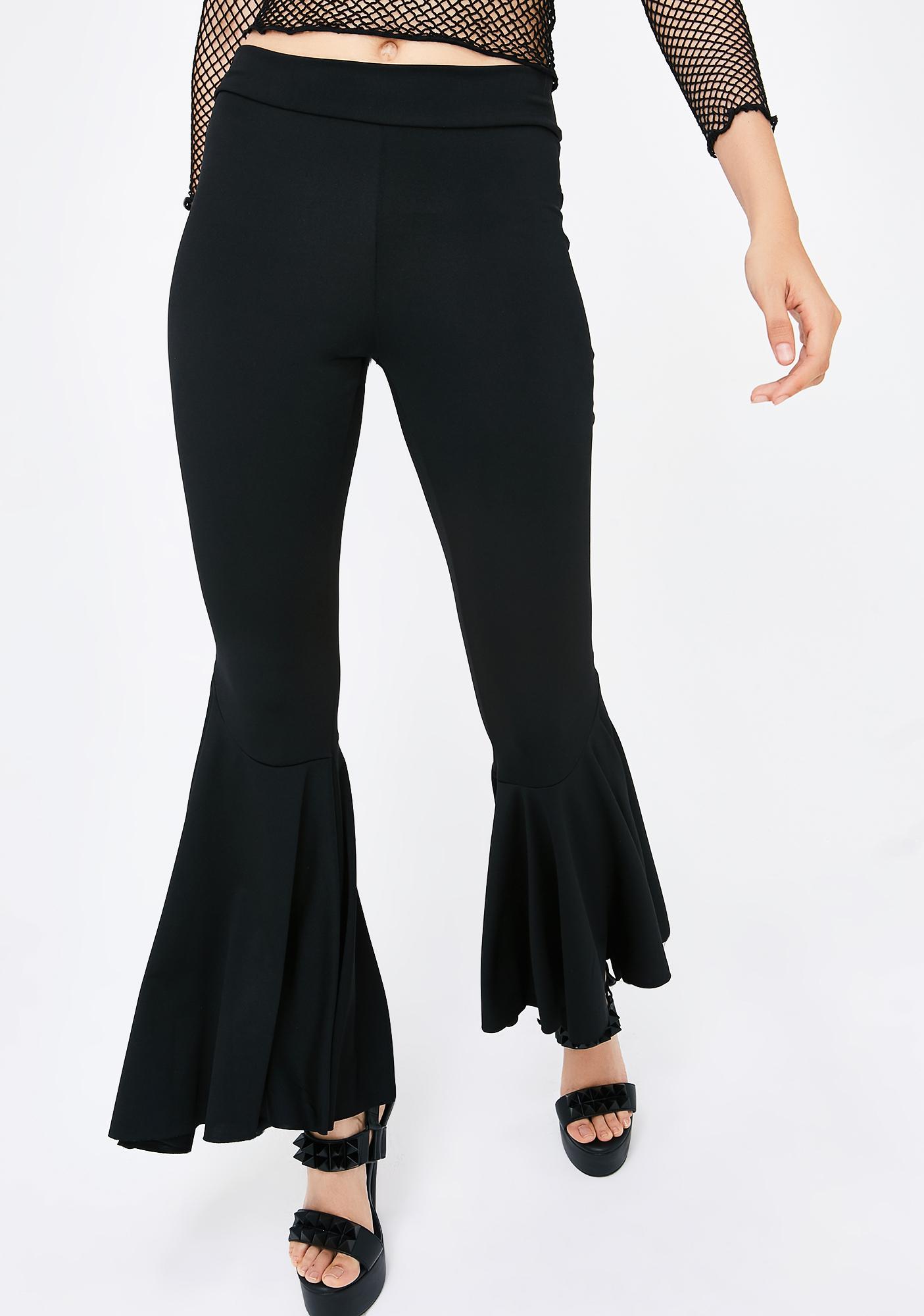 black flare bell bottom pants