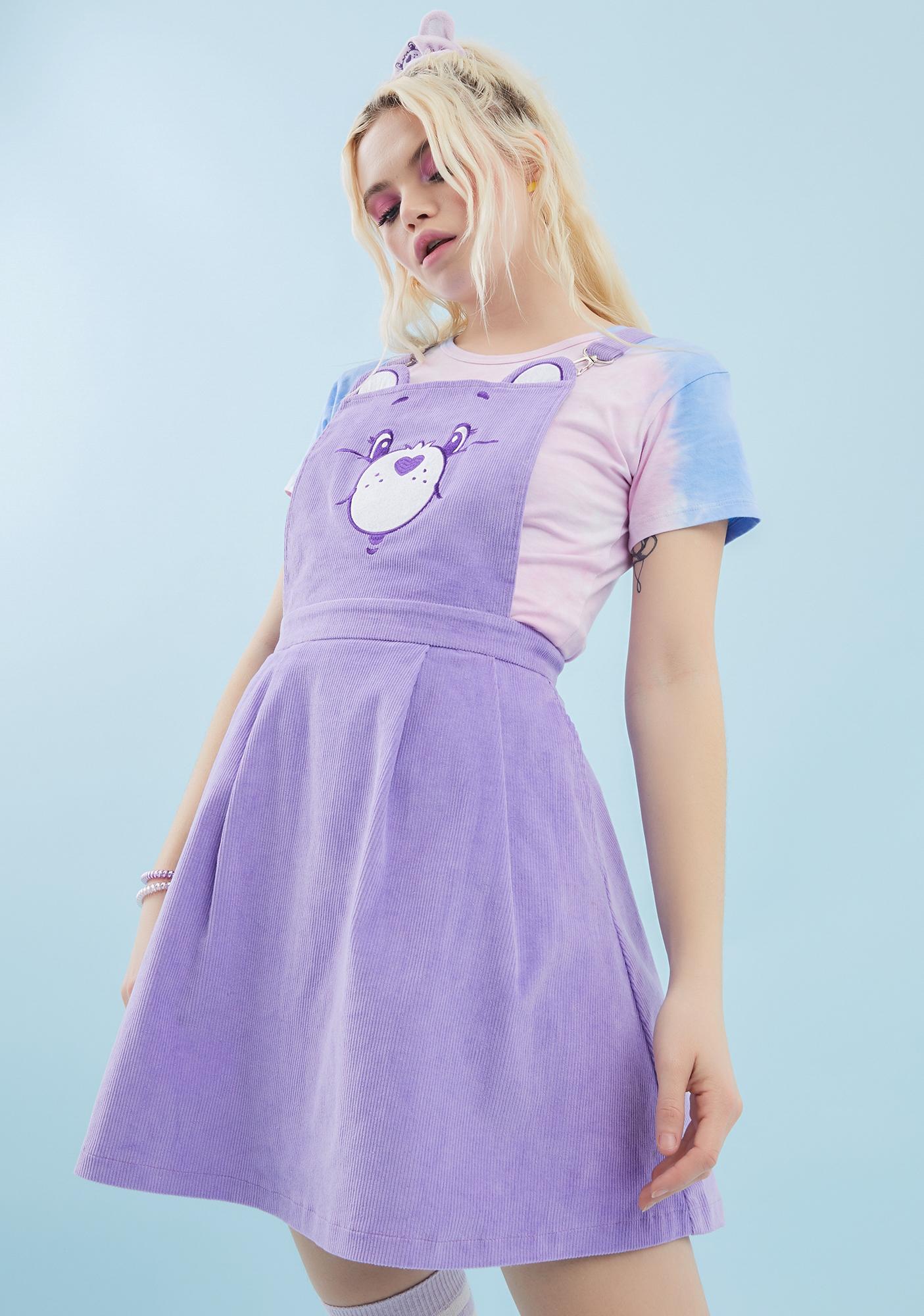 lilac overall dress