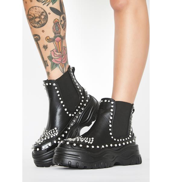 leather chunky platform boots