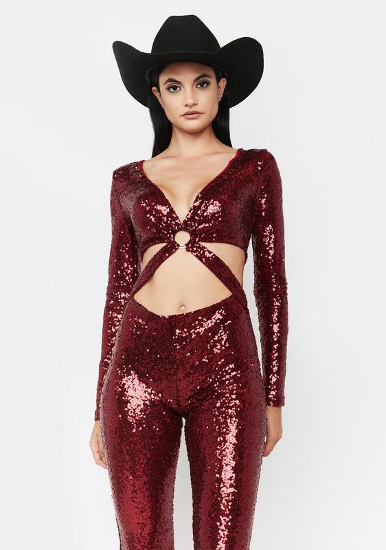 sequin top jumpsuit