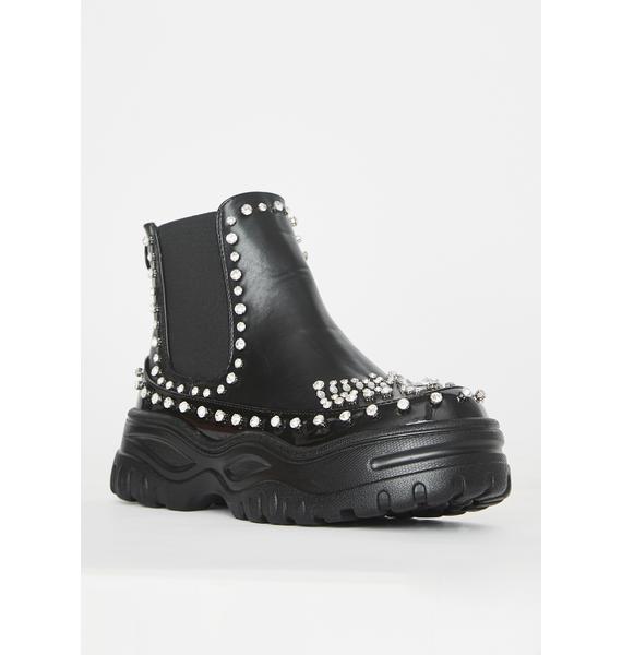 leather chunky platform boots