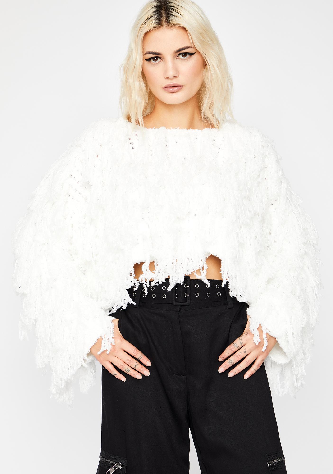 shaggy fringe sweater