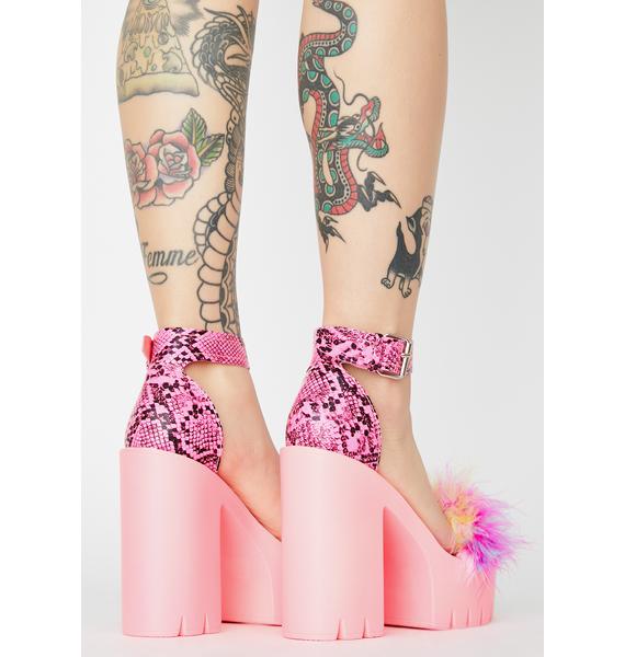 pink marabou heels