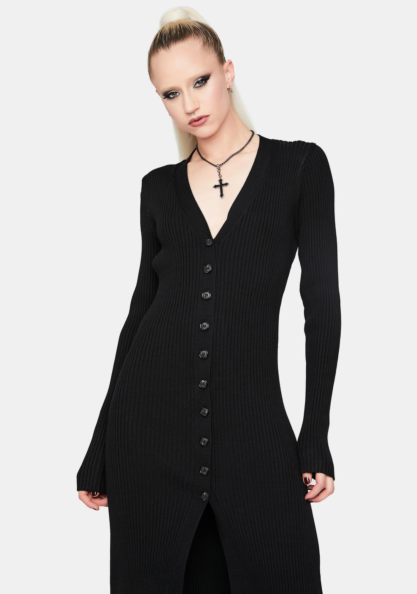 longline cardigan with buttons