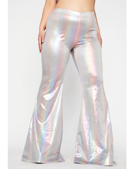 pink sequin flare pants
