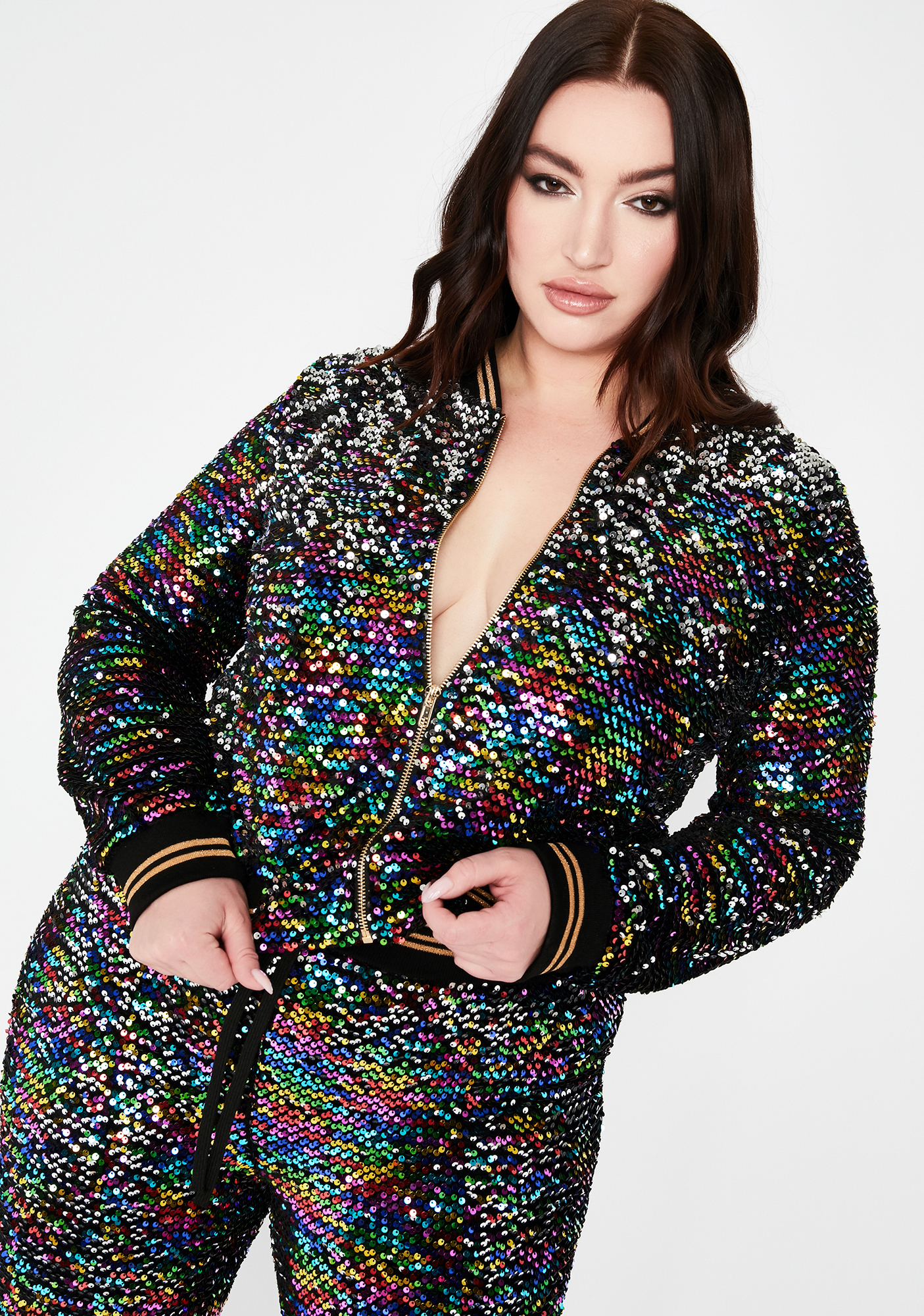 rainbow sequin jacket plus size