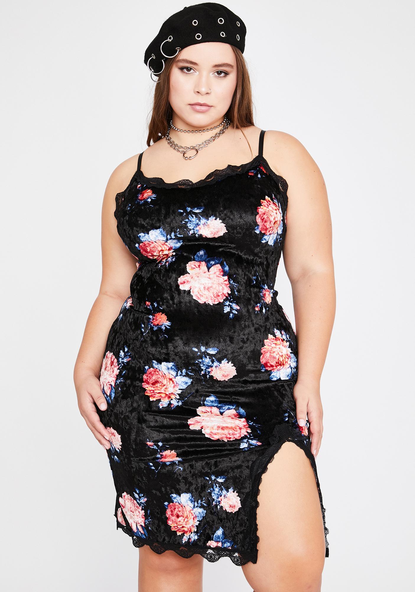 plus size midi slip dress