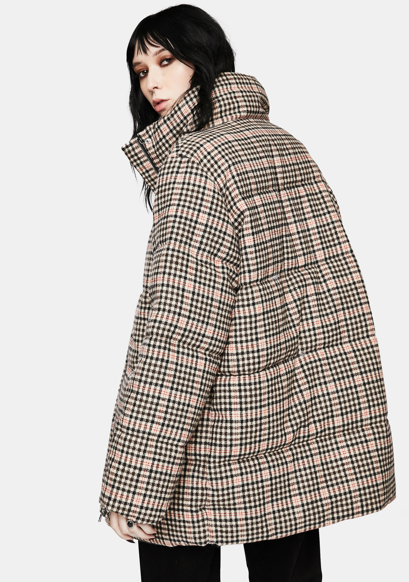 mango plaid puffer