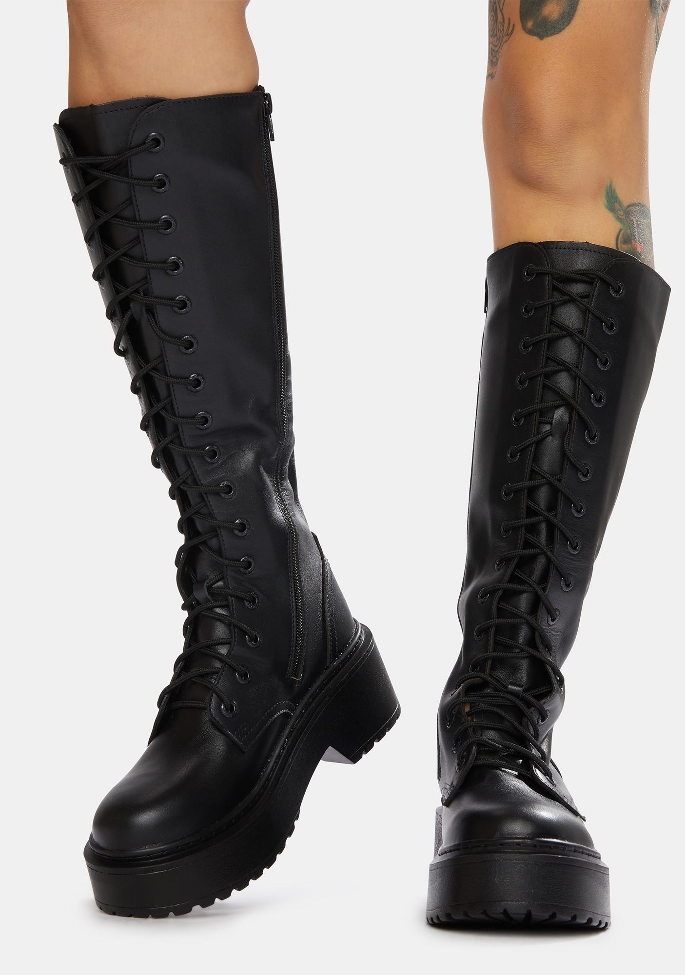 ROC Boots Australia Tulsa Leather Calf-High Boots | Dolls Kill