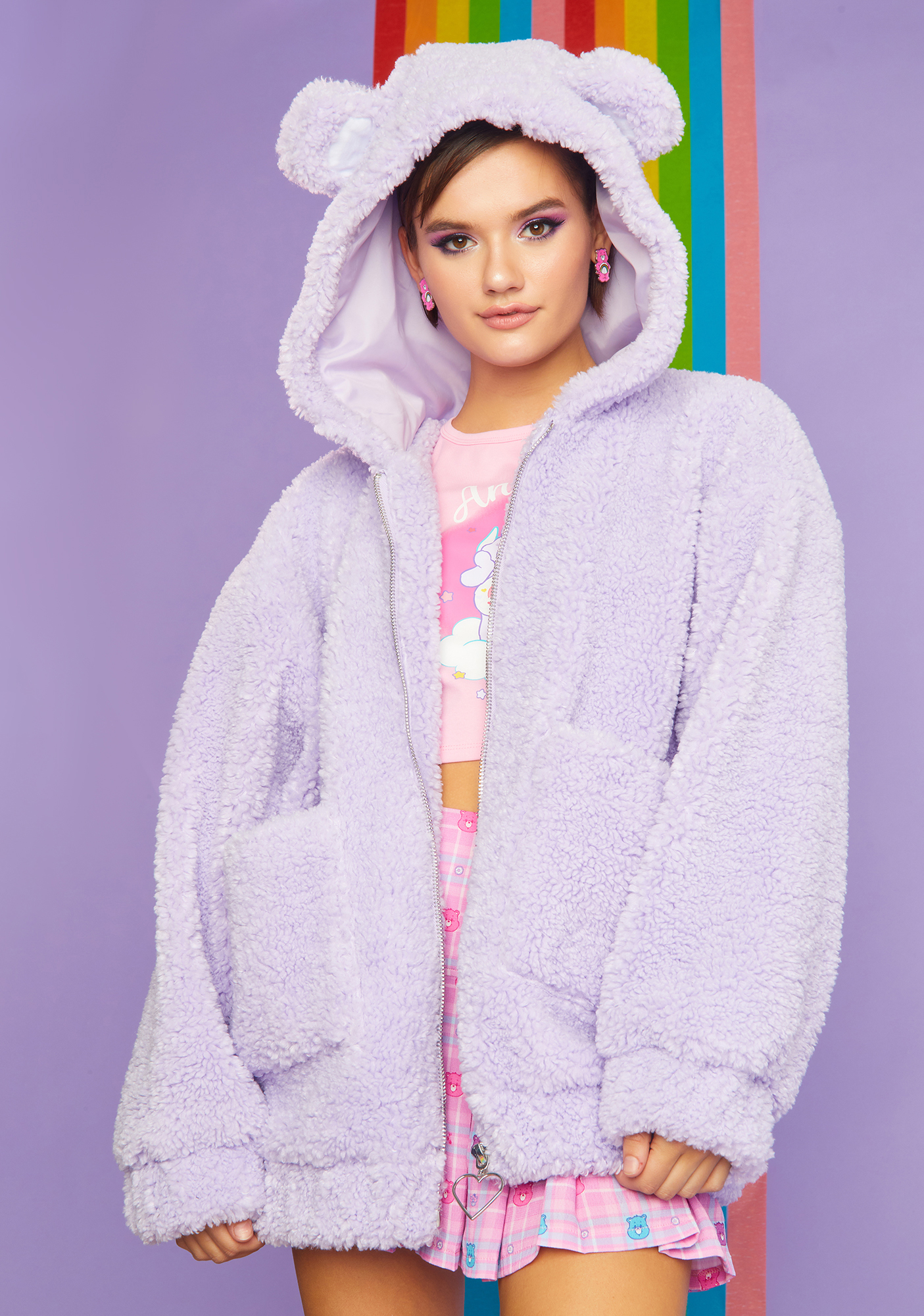 purple teddy bear jacket