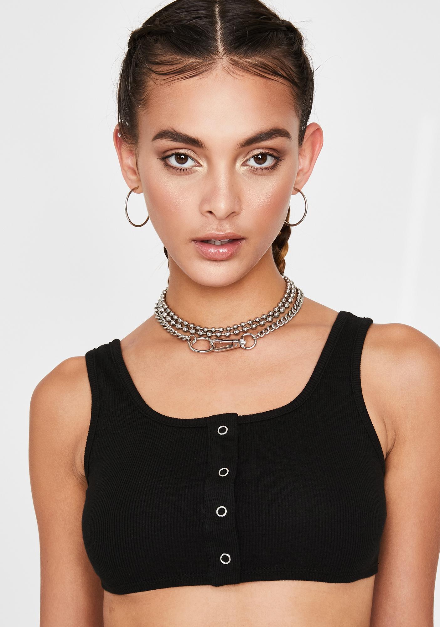 Cropped Henley Tank Top Dolls Kill