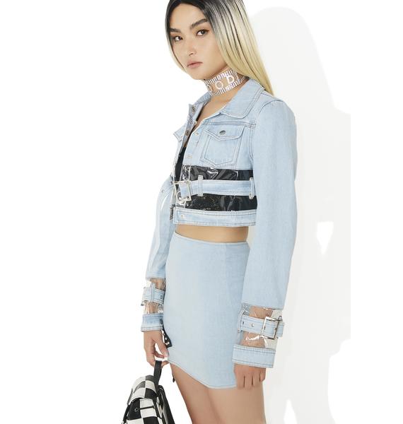 Clear Paneled Denim Jacket | Dolls Kill