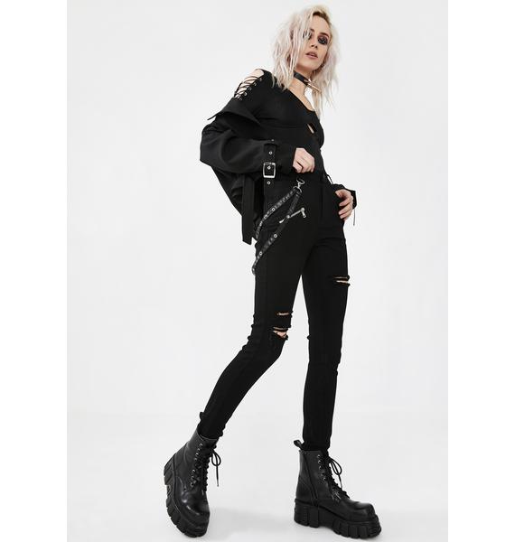 Punk Rave Suspender Strap Ripped Jeans Dolls Kill