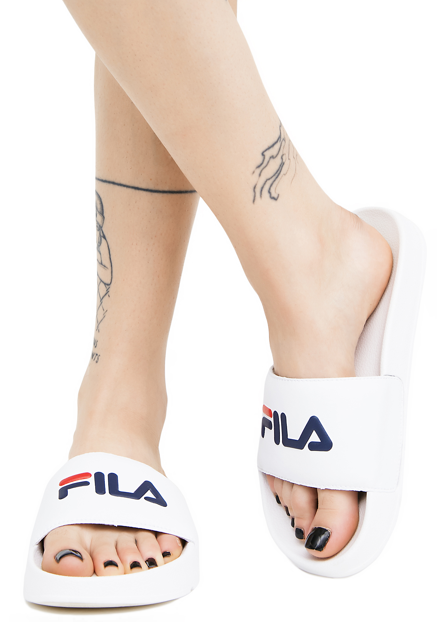 fluffy fila slides