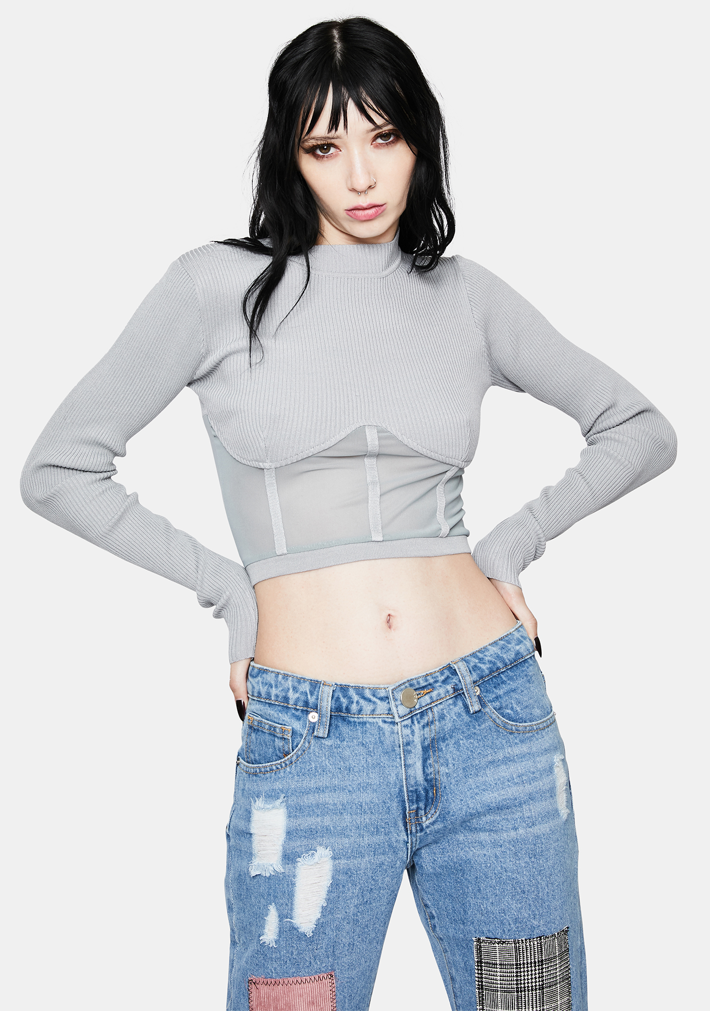 Black Stretch Halterneck Underbust Crop Top | PrettyLittleThing USA