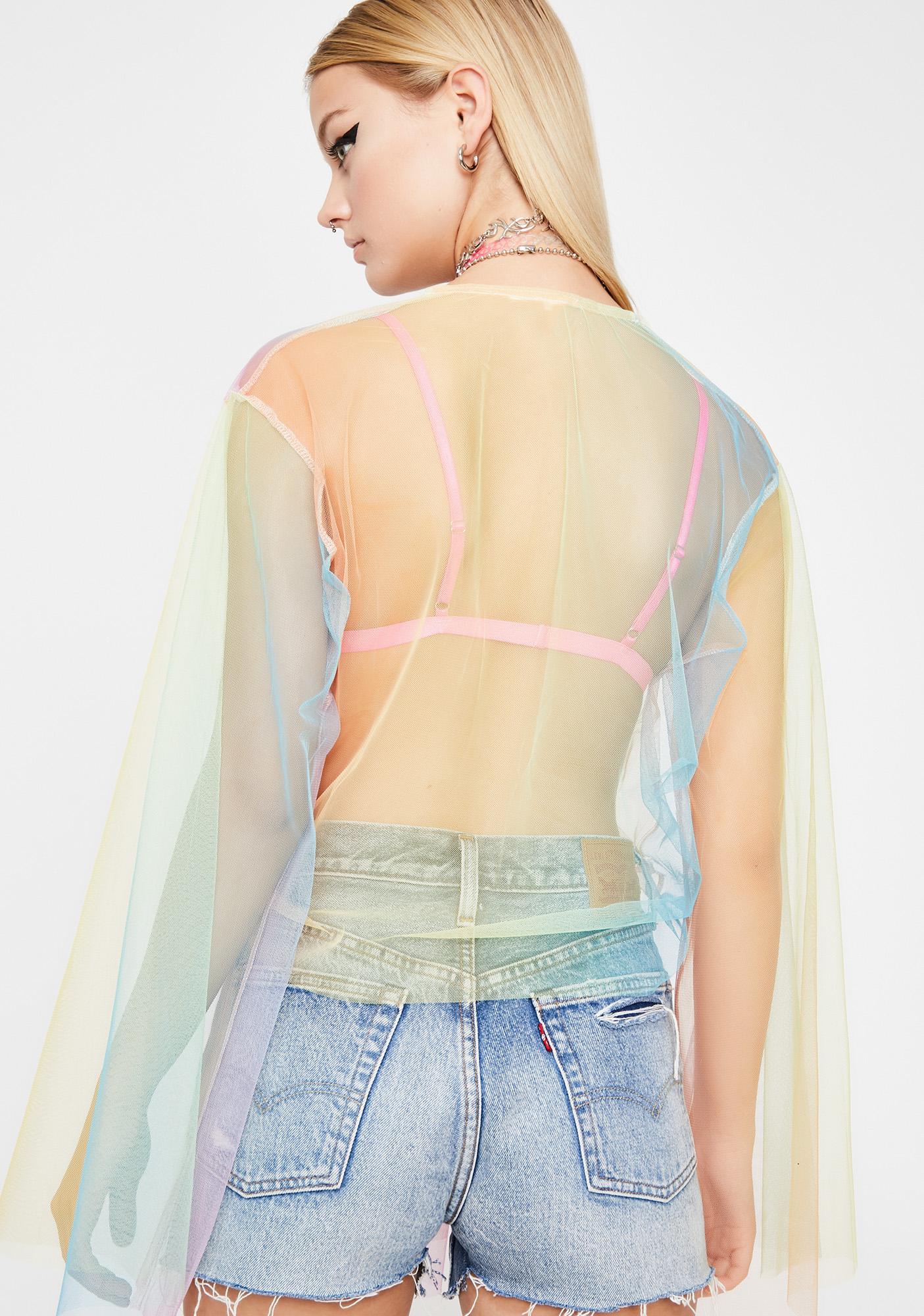 rainbow sheer top