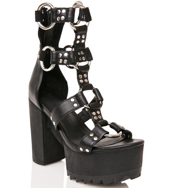 Current Mood Bondage Platform Sandals | Dolls Kill