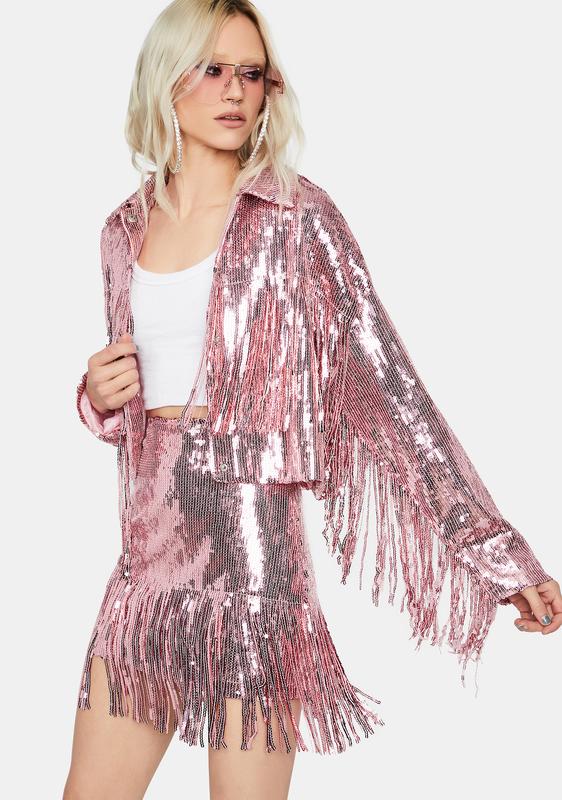 glitter tassel jacket