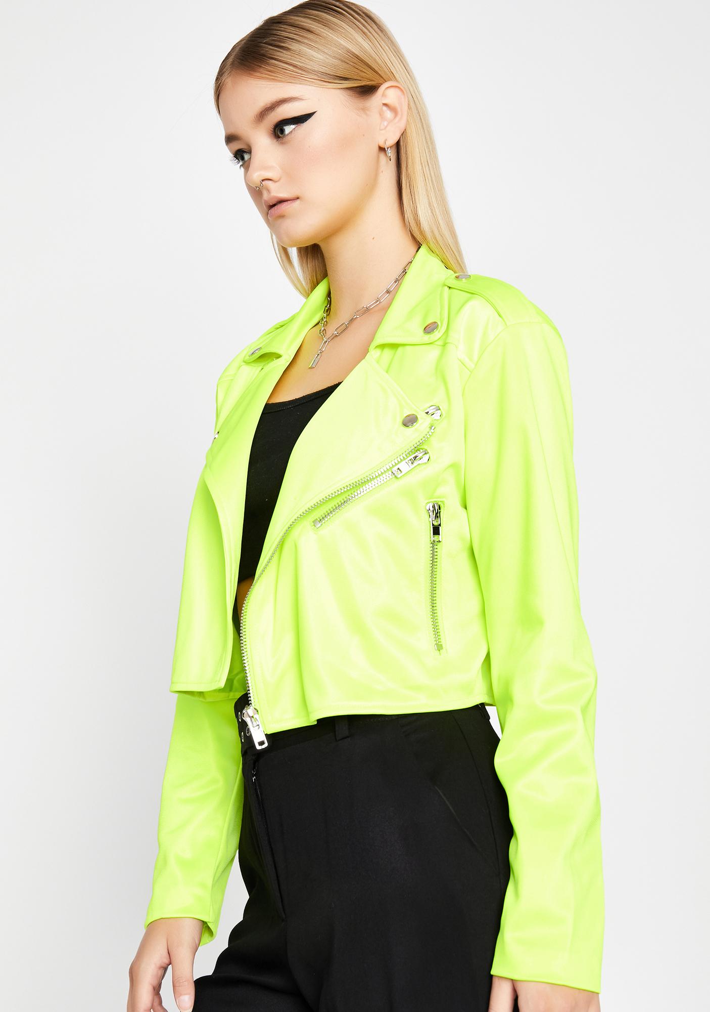 neon yellow moto jacket