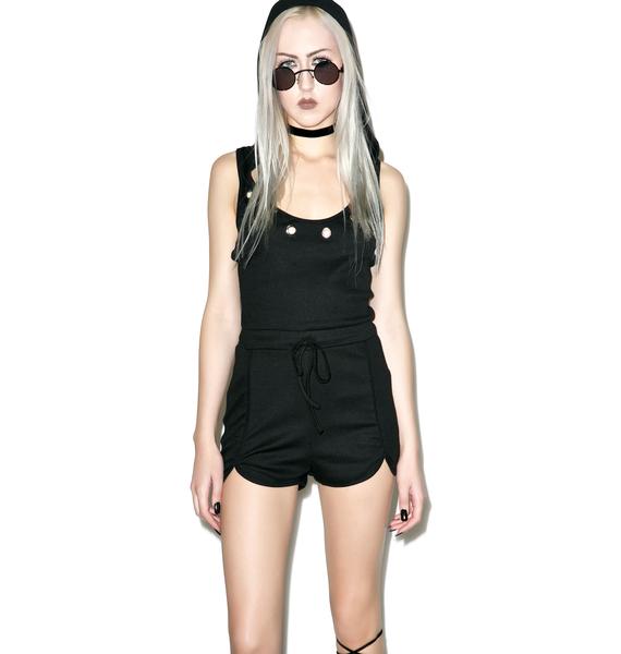 Sleeveless Hooded Romper Dolls Kill