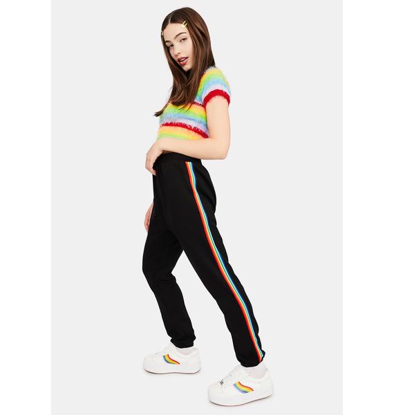 rainbow side stripe joggers