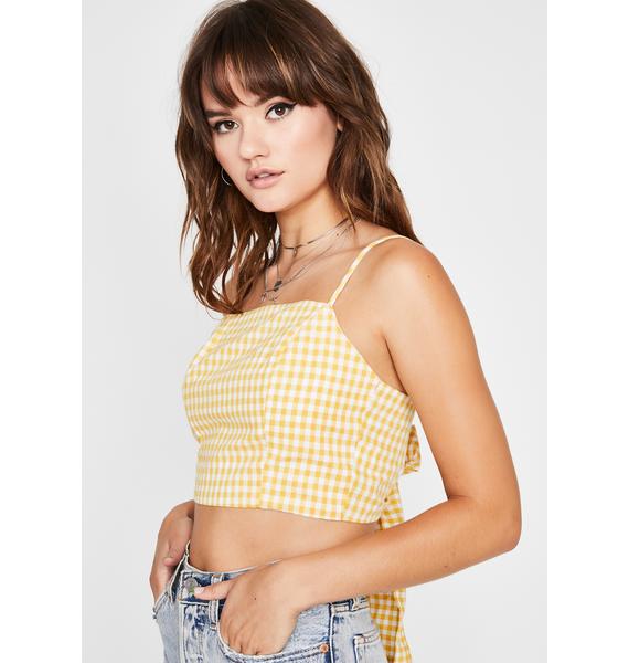 Gingham Tie Back Crop Top Dolls Kill