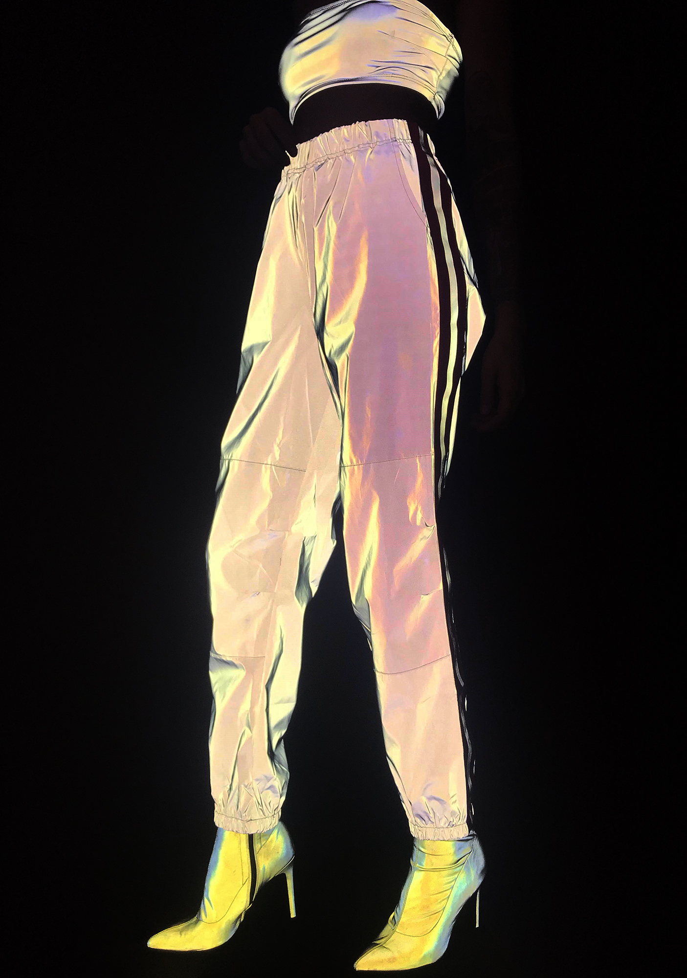 pink reflective joggers