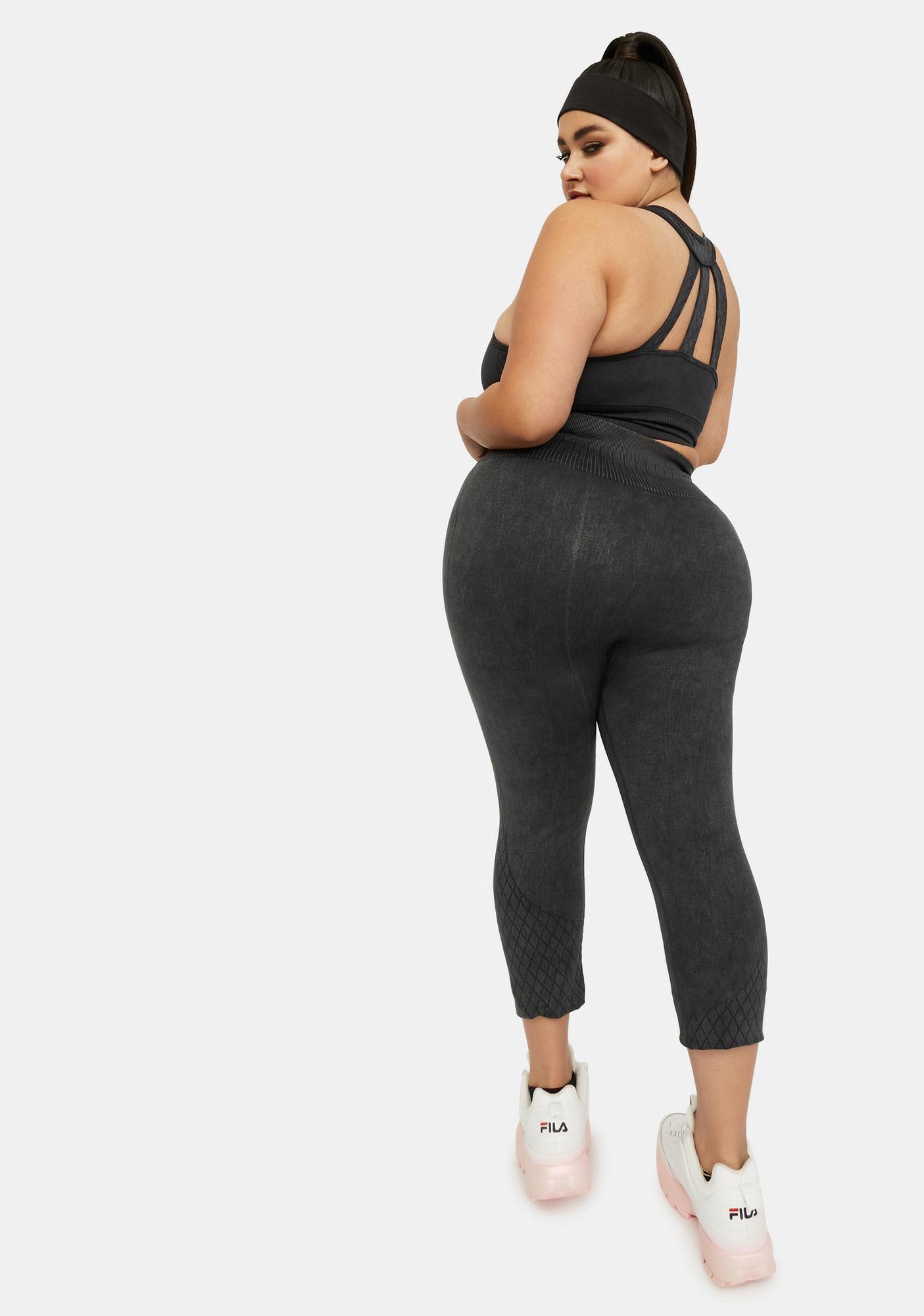 Plus Size Seamless High Waisted Leggings With A Lattice Design ...