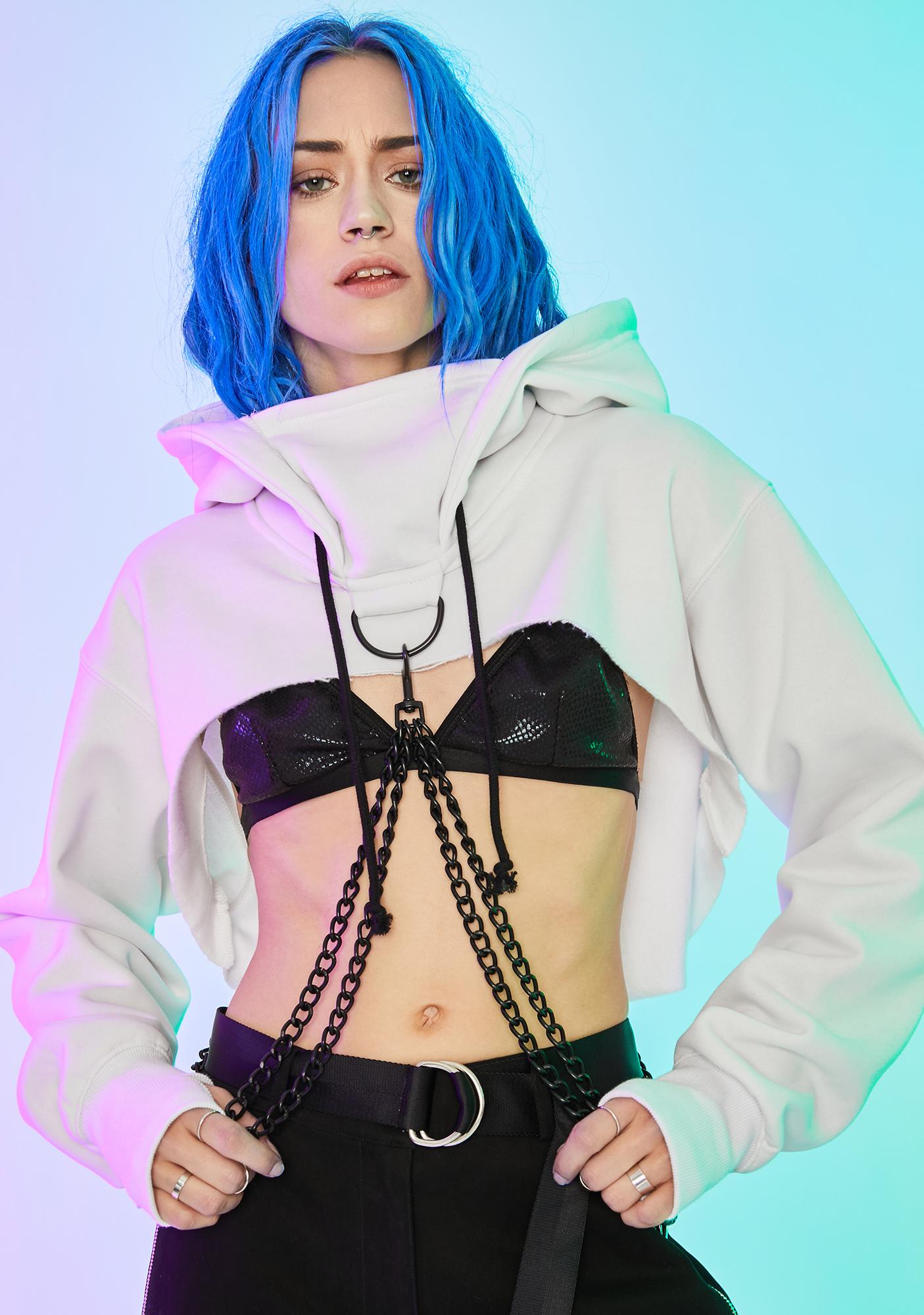 chained and dangerous crop hoodie