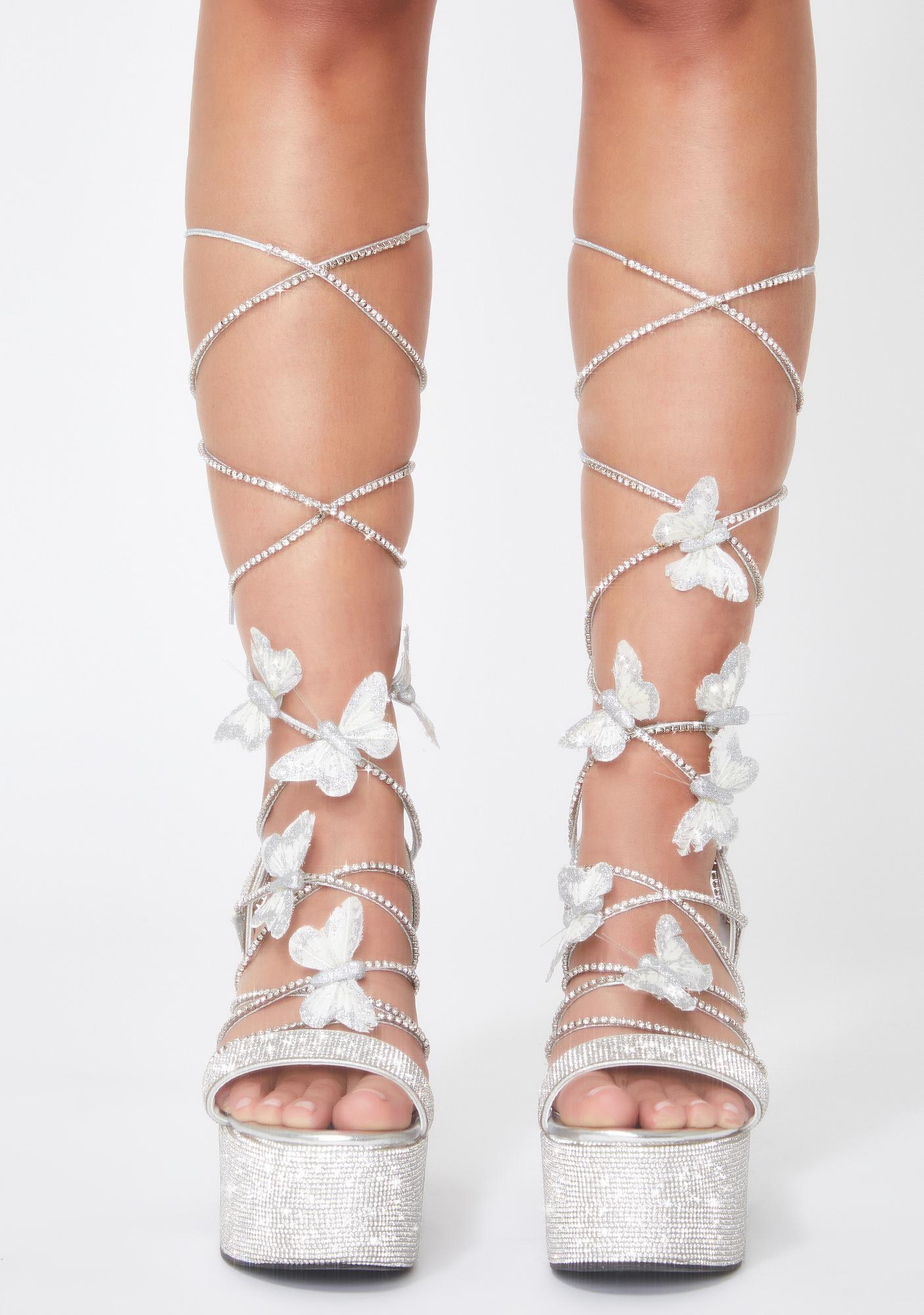 butterfly heels lace up