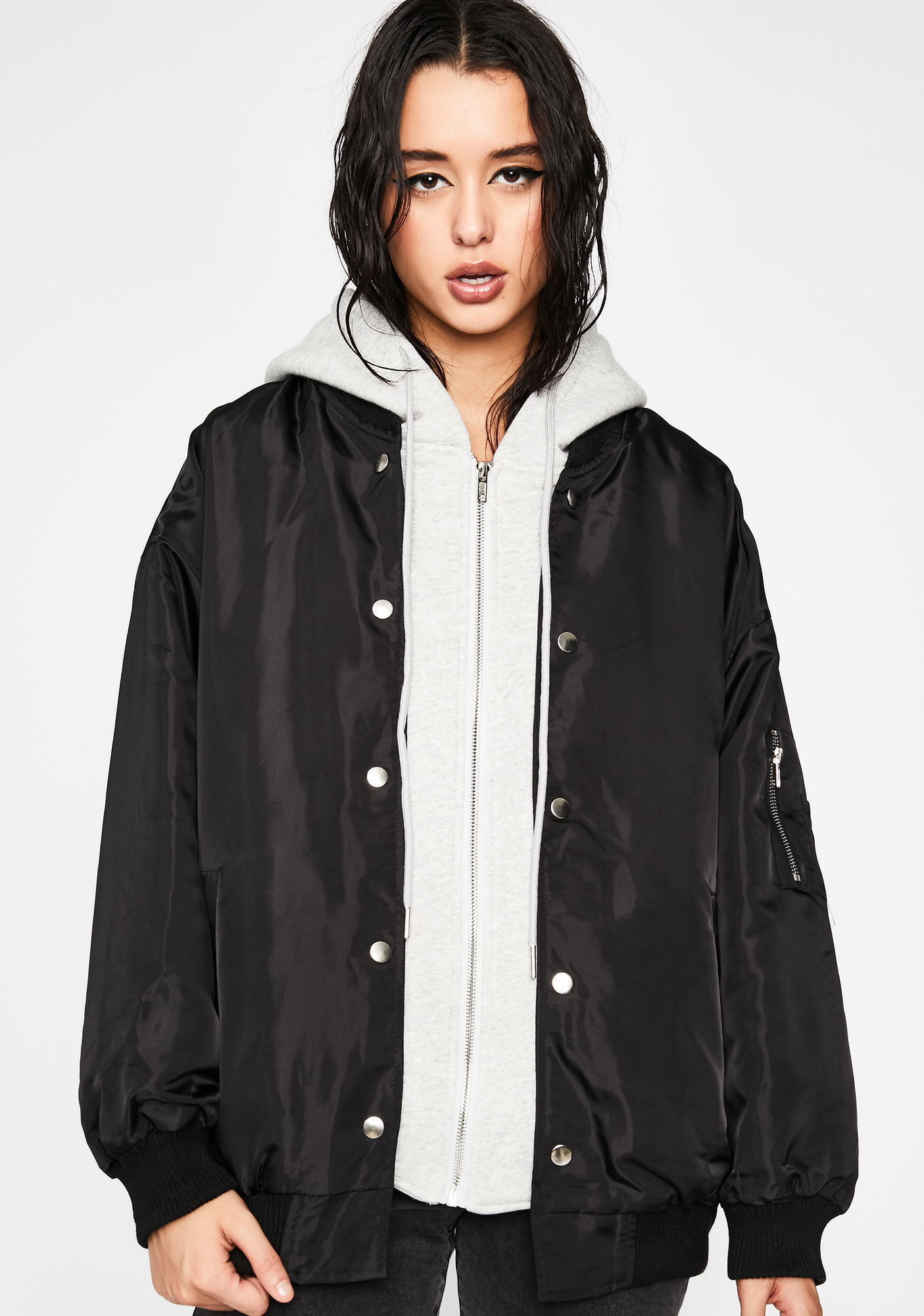 Hoodie Layered Bomber Jacket Dolls Kill