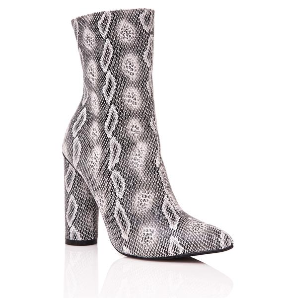 grey python boots