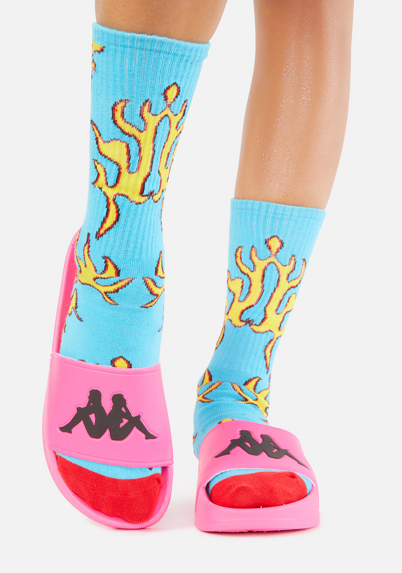 Kappa Neon Pink Authentic Adam 2 Slide Sandals Dolls Kill