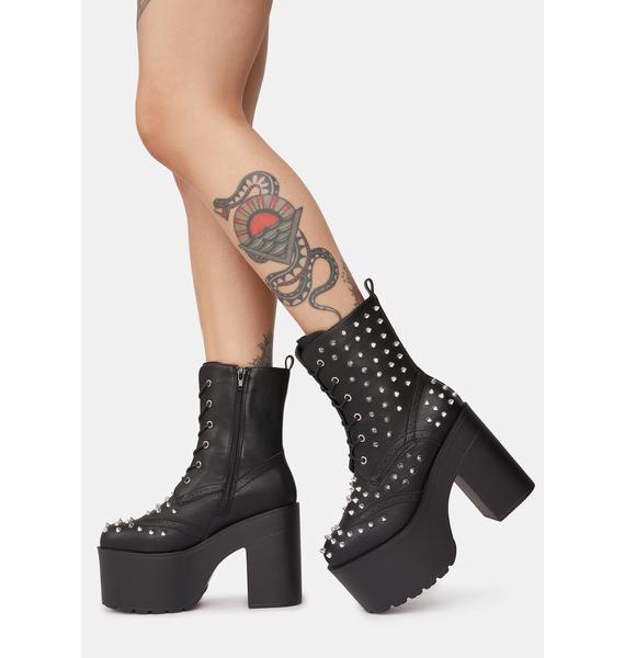 platform boots with spikes