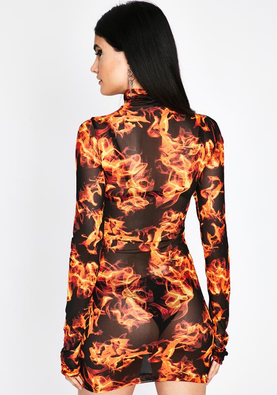 fire mesh dress