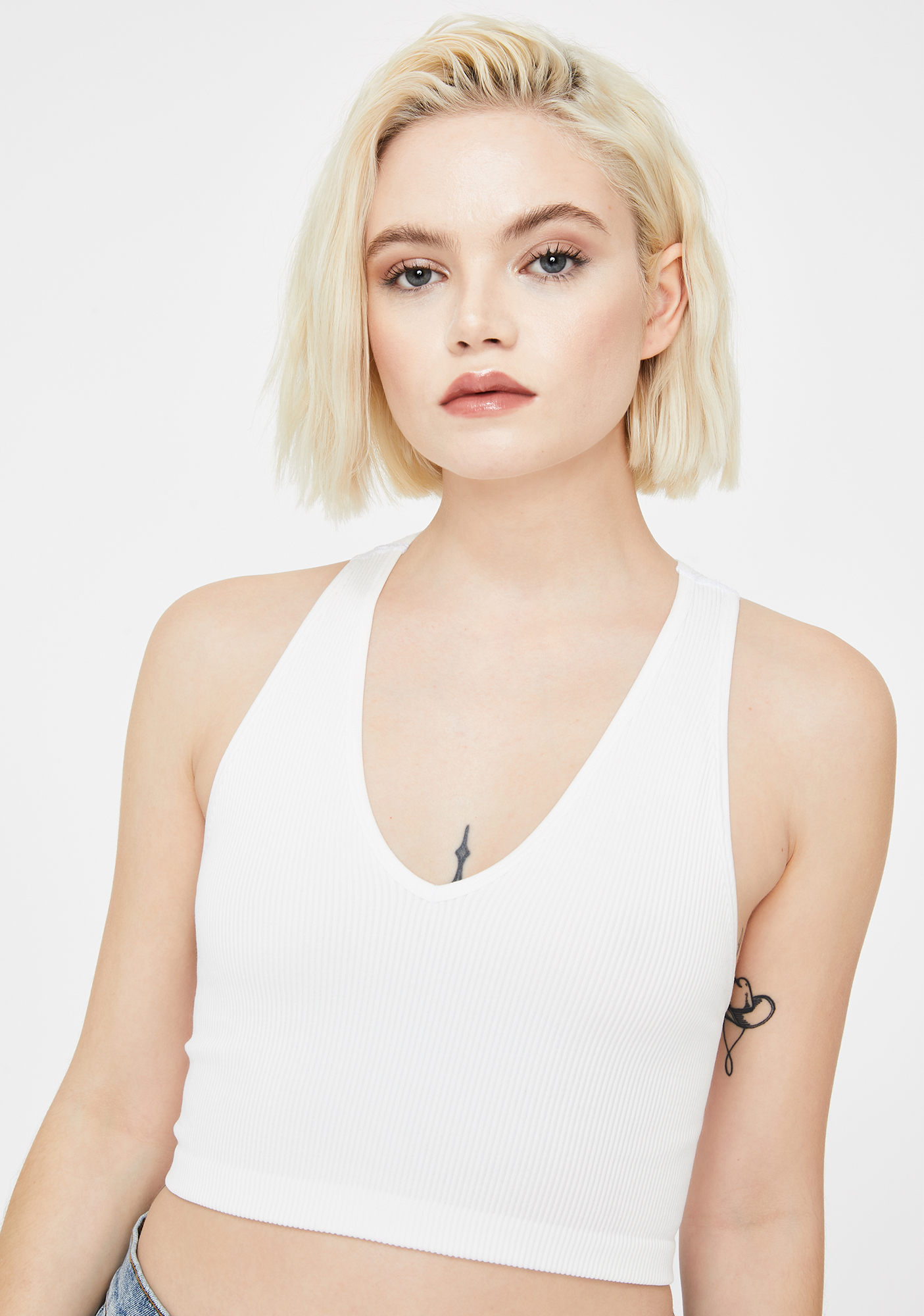 Free People White Free Throw Crop Top Dolls Kill