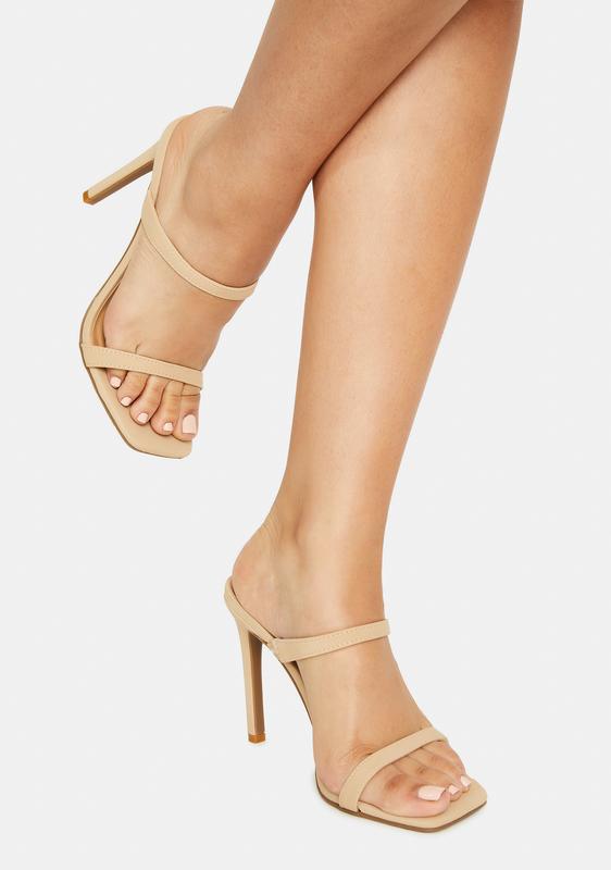 nude two strap heels
