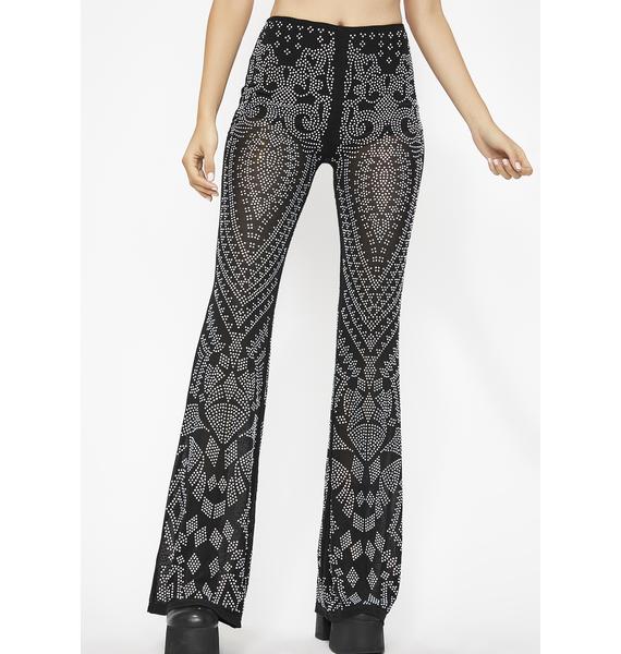 sparkly black flares