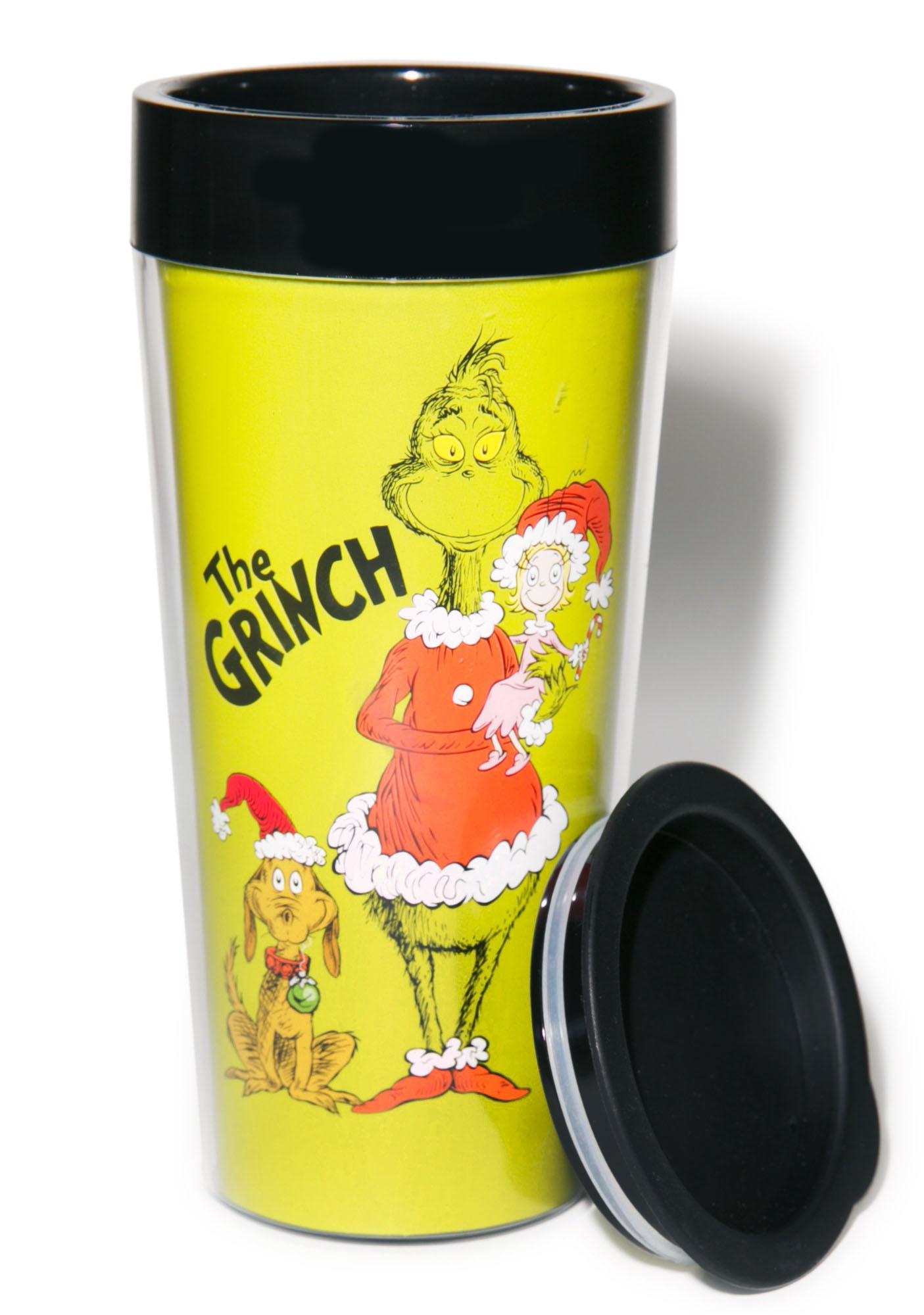 grinch travel coffee mug