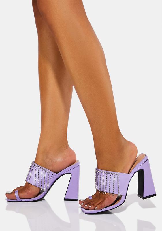 lavender chunky heels