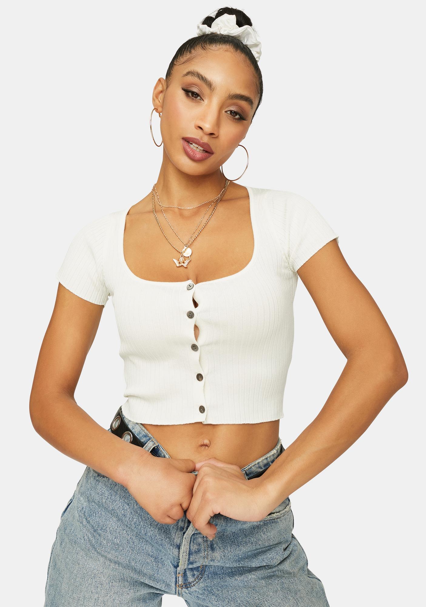 button down crop top short sleeve