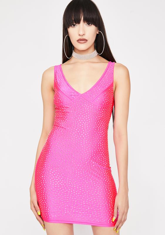 pink rhinestone dress
