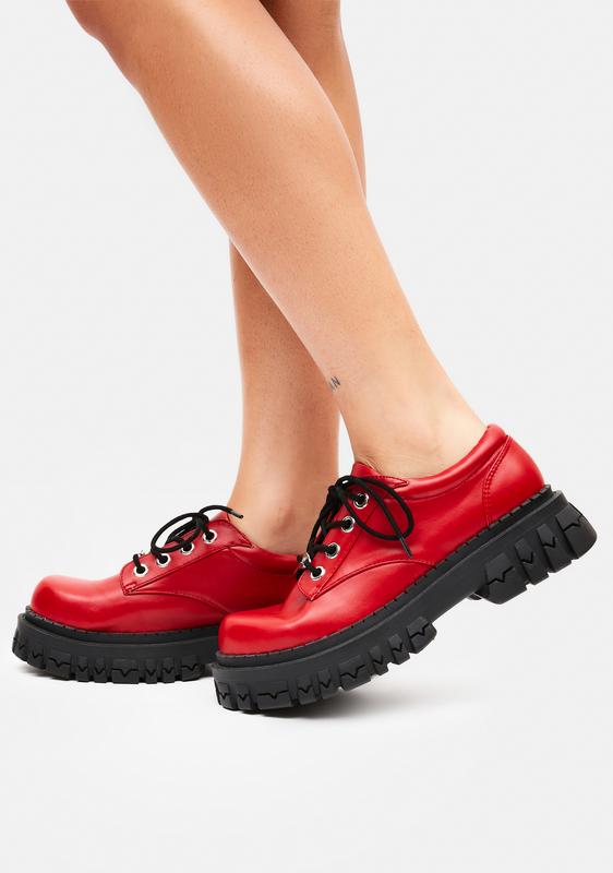 red platform oxfords