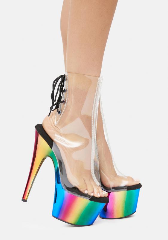 chrome platform heels