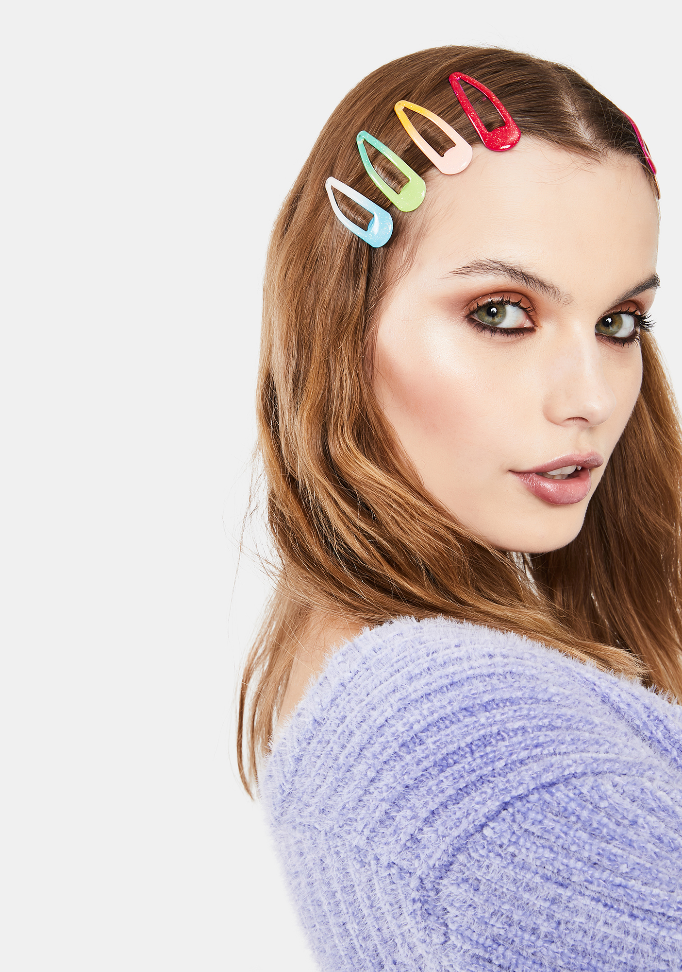 Plastic 90’s Hair Clips Set Rainbow Dolls Kill